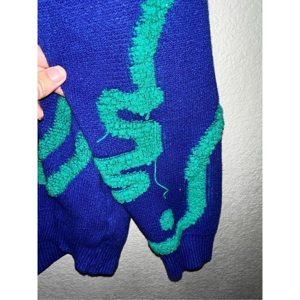 Treaded Leafs Embroidered Dinosaur Knit Sweater - Picture 2 of 6